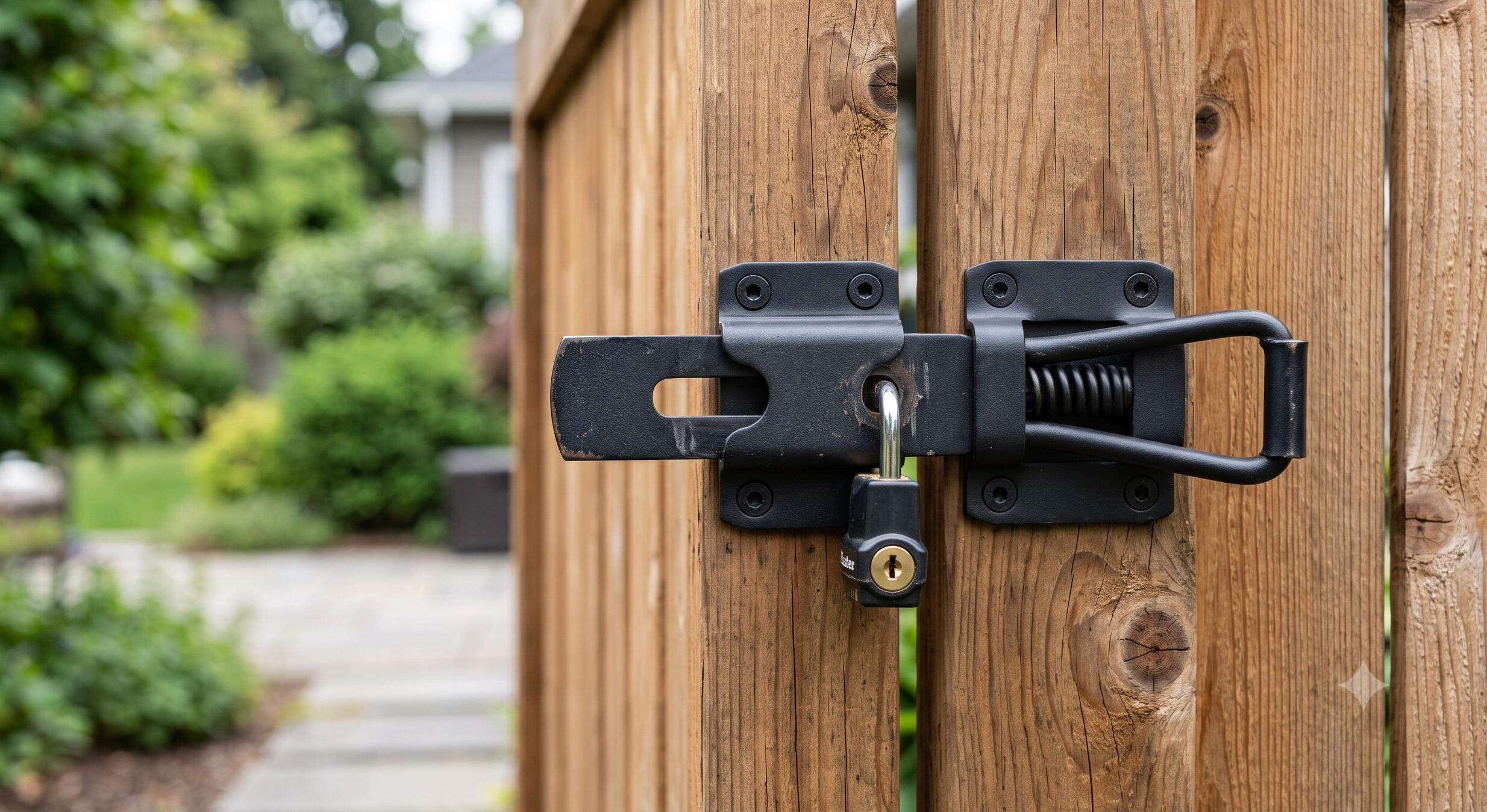 Gate-Assurance photo confirmation of locked yard latch after pet waste cleanup