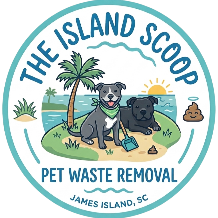 The Island Scoop pet waste removal logo James Island and Folly Beach SC
